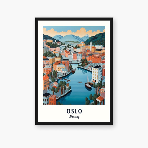 Oslo Travel Print, Oslo - Norway Travel Gift, Printable City Poster, Digital Download, Wedding Gift, Birthday Present