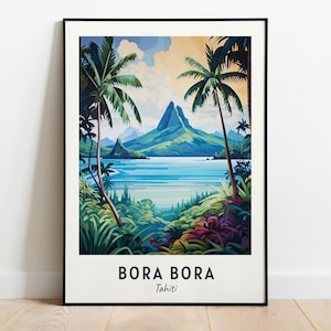 Bora Bora Travel Print Wall Art, Bora Bora - Tahiti City Print, Bora Bora Travel Gift, Bora Bora City Poster, Digital Download, Travel Gift