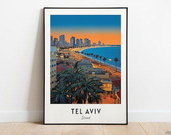 Tel Aviv Travel Print Wall Art, Tel Aviv - Israel City Print, Tel Aviv Travel Gift, Tel Aviv City Poster, Digital Download, Travel Gift