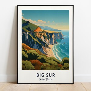 Big Sur Travel Print Wall Art, Big Sur - United States City Print, Big Sur Travel Gift, Big Sur City Poster, Digital Download, Travel Gift