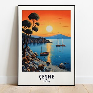 Çeşme Travel Print Wall Art, Çeşme - Turkey City Print, Çeşme Travel Gift, Çeşme City Poster, Digital Download, Travel Gift