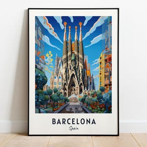 Barcelona Travel Print Wall Art, Barcelona - Spain City Print, Barcelona Travel Gift, Barcelona City Poster, Digital Download, Travel Gift