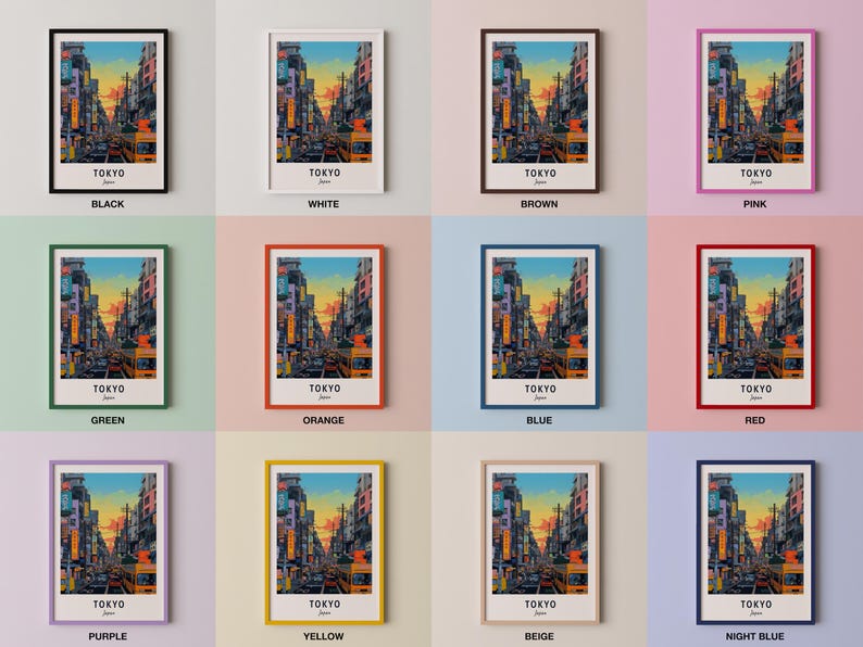 Tokyo Travel Poster Japan Print Wall Art City Print Cityscape Artwork Travel Wall Decor Digital Download Travel Gift image 3