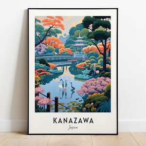 Kenrokuen Garden Travel Print Wall Art, Kanazawa - Japan City Print, Kenrokuen Garden Travel Gift, Kenrokuen Garden Poster, Digital Download