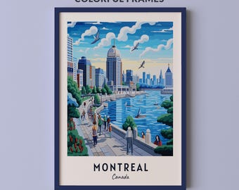 Montreal Reise Poster Kanada Druck Wand Kunst Stadt Druck Stadtbild Kunstwerk Reise Wand dekor Digitaler Download Reisegeschenk