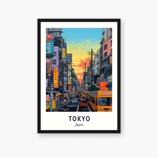 Tokyo Travel Print, Tokyo - Japan Travel Gift, afdrukbare stadsposter, digitale download, huwelijkscadeau, verjaardagscadeau