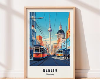 Berlin Travel Poster Alexanderplatz Wall Art Germany Print Cityscape Artwork Travel Wall Decor Digital Download Travel Gift