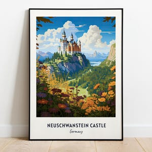 Neuschwanstein Castle, Germany Travel Print Wall Art, Neuschwanstein Castle - Germany City Print, Neuschwanstein Castle, Germany Travel Gift