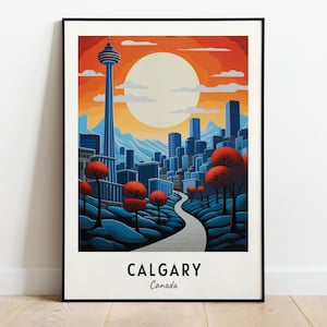 Calgary Travel Print Wall Art, Calgary - Canada City Print, Calgary Travel Gift, Calgary City Poster, Digital Download, Travel Gift
