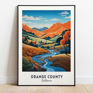 Orange County Reise-Druck, Orange County - Kalifornien Stadt Druck, Orange County Reisegeschenk, Orange County City Poster, Wandkunst