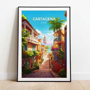 Cartagena City Print, Cartagena Travel Poster, Colombia Travel Gift, Cartagena Digital Download, Colombia Poster, Cartagena Gift