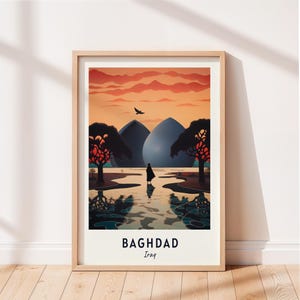 Baghdad Travel Poster Al-Shaheed Monument Wall Art Iraq Print Cityscape Artwork Travel Wall Decor Digital Download Travel Gift