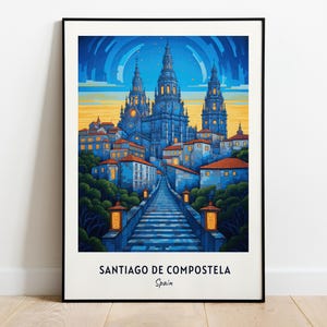 Santiago De Compostela Cathedral Travel Print Wall Art, Santiago De Compostela - Spain City Print, Santiago De Compostela Cathedral Poster