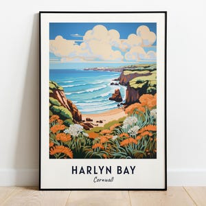 Harlyn Bay, Cornwall Travel Print Wall Art, Harlyn Bay - Cornwall City Print, Harlyn Bay, Cornwall Travel Gift, Harlyn Bay, Cornwall Poster