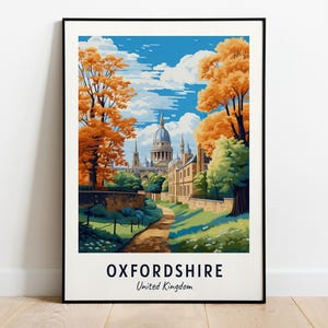 Oxfordshire Travel Print Wall Art, Oxfordshire - United Kingdom City Print, Oxfordshire Travel Gift, Oxfordshire City Poster, Travel Gift