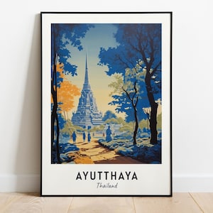 Ayutthaya Historical Park Travel Print Wall Art, Ayutthaya - Thailand City Print, Ayutthaya Historical Park Travel Gift, Digital Download