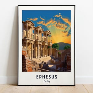 Ephesus Reise Poster, Wandbild, Ephesos - Türkei Poster, Ephesos Reise Geschenk, Epheser Poster, Kunst Poster, Kunst Druck