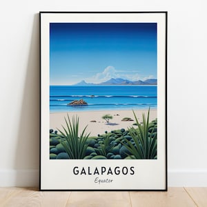 Galapagos Travel Print Wall Art, Galapagos - Equator City Print, Galapagos Travel Gift, Galapagos City Poster, Digital Download, Travel Gift