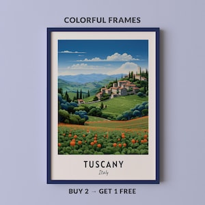 Tuscany Travel Poster Italy Print Wall Art City Print Cityscape Artwork Travel Wall Decor Digital Download Travel Gift