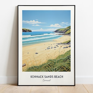 Kennack Sands Beach, Cornwall Travel Print Wall Art, Kennack Sands Beach - Cornwall City Print, Kennack Sands Beach, Cornwall Travel Gift
