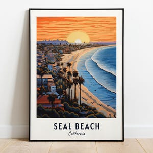 Seal Beach Travel Print Wall Art, Seal Beach - California City Print, Seal Beach Travel Gift, Seal Beach City Poster, Digital Download
