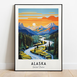 Alaska Travel Print Wall Art, Alaska - United States City Print, Alaska Travel Gift, Alaska City Poster, Digital Download, Travel Gift
