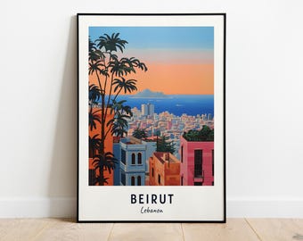 Beirut Travel Print Wall Art, Beirut - Lebanon City Print, Beirut Travel Gift, Beirut City Poster, Digital Download, Travel Gift, Wall Art