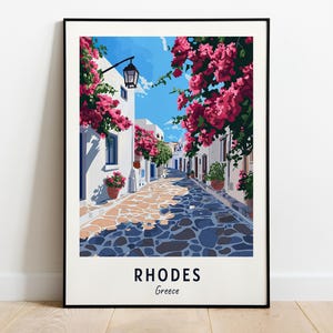 Rhodes Travel Print Wall Art, Rhodes - Greece City Print, Rhodes Travel Gift, Rhodes City Poster, Digital Download, Travel Gift, Wall Art