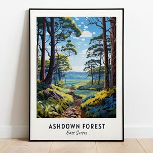 Ashdown Forest, East Sussex Reisedruck, Wandkunst, Ashdown Forest - East Sussex City Print, Ashdown Forest, East Sussex Reisegeschenk
