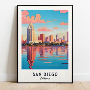 San Diego Travel Print Wall Art, San Diego - California City Print, San Diego Travel Gift, San Diego City Poster, Digital Download, Wall Art