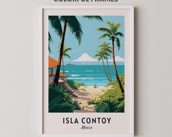 Isla Contoy Travel Poster Mexico Print Wall Art City Print Cityscape Artwork Travel Wall Decor Digital Download Travel Gift