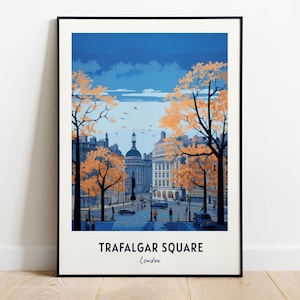 Trafalgar Square, London Travel Print Wall Art, Trafalgar Square - London City Print, Trafalgar Square, London Travel Gift, Trafalgar Square