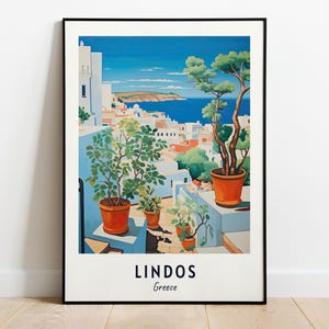 Lindos, Greece Travel Print Wall Art, Lindos - Greece City Print, Lindos, Greece Travel Gift, Lindos, Greece Poster, Digital Download