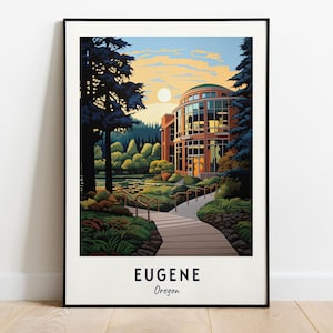 Eugene Travel Print Wall Art, Eugene - Oregon City Print, Eugene Travel Gift, Eugene City Poster, Digital Download, Travel Gift, Wall Art