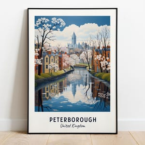 Peterborough, United Kingdom Travel Print Wall Art, Peterborough - United Kingdom City Print, Peterborough, United Kingdom Travel Gift