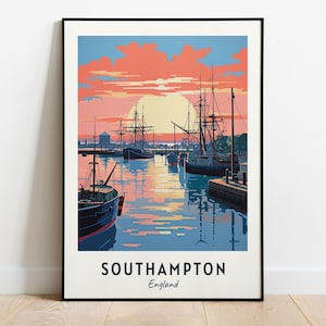 Southampton Travel Print Wall Art, Southampton - England City Print, Southampton Travel Gift, Southampton City Poster, Digital Download