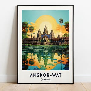 Angkor-Wat Travel Print Wall Art, Angkor-Wat - Cambodia City Print, Angkor-Wat Travel Gift, Angkor-Wat City Poster, Digital Download