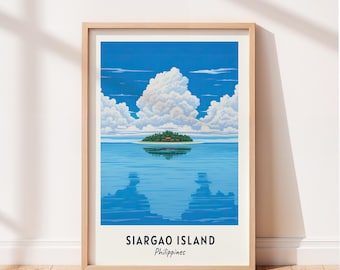 Pôster de viagem da Ilha Siargao, Cloud 9, arte de parede, impressão das Filipinas, arte de paisagem urbana, decoração de parede de viagem, download digital, presente de viagem
