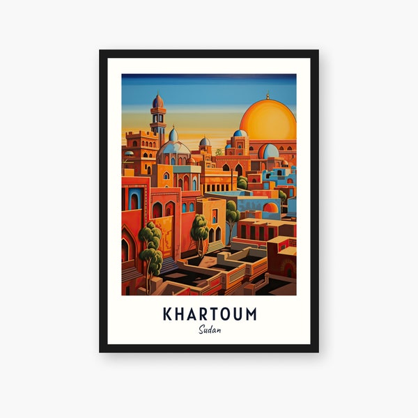Khartoum City Print, Khartoum Travel Poster, Sudan Travel Gift, Khartoum Digital Download, Sudan Poster, Khartoum Gift
