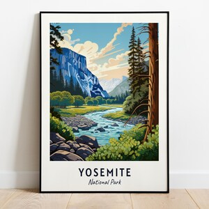 Yosemite Travel Print Wall Art, Yosemite - National Park City Print, Yosemite Travel Gift, Yosemite City Poster, Digital Download, Wall Art