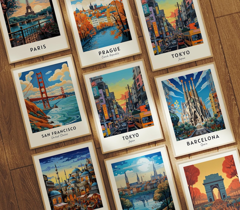Tokyo Travel Poster Japan Print Wall Art City Print Cityscape Artwork Travel Wall Decor Digital Download Travel Gift image 6