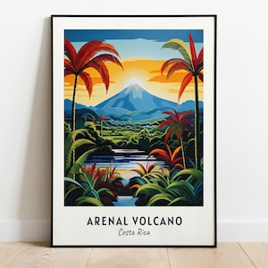 Arenal Volcano Travel Print Wall Art, Arenal Volcano - Costa Rica City Print, Arenal Volcano Travel Gift, Arenal Volcano City Poster