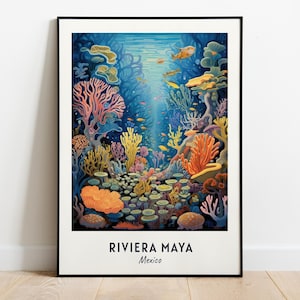 Riviera Maya Travel Print Wall Art, Riviera Maya - Mexico City Print, Riviera Maya Travel Gift, Riviera Maya City Poster, Digital Download