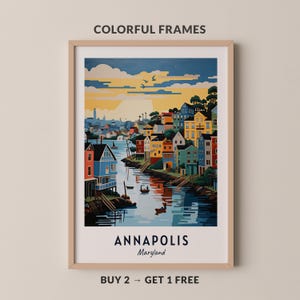 Annapolis Travel Poster Maryland Print Wall Art City Print Cityscape Artwork Travel Wall Decor Digital Download Travel Gift