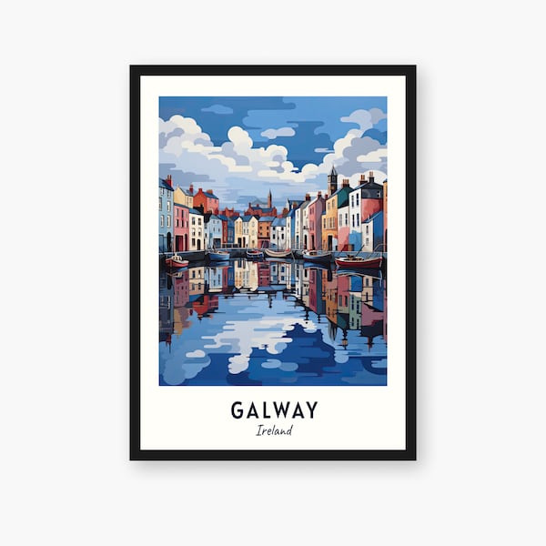 Galway Travel Print, Galway - Ireland Travel Gift, Printable City Poster, Digital Download, Wedding Gift, Birthday Present