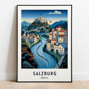 Hohensalzburg Fortress Travel Print Wall Art, Salzburg - Austria City Print, Hohensalzburg Fortress Travel Gift, Digital Download, Wall Art