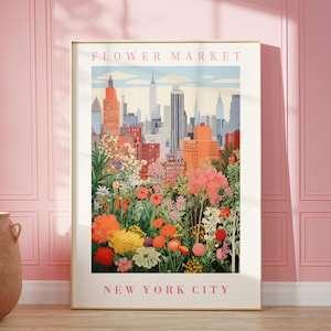 New York City Flower Market Poster: Botanical Gallery Wall Art