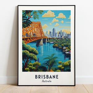 Brisbane Travel Print Wall Art, Brisbane - Australia City Print, Brisbane Travel Gift, Brisbane City Poster, Digital Download, Travel Gift