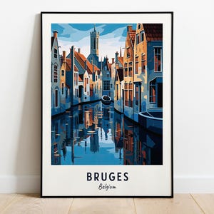 Historic Centre Of Bruges Travel Print Wall Art, Bruges - Belgium City Print, Historic Centre Of Bruges Travel Gift, Digital Download