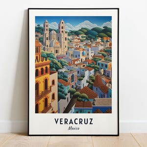 Zócalo De Veracruz Travel Print Wall Art, Veracruz - Impresión de la Ciudad de México, Regalo de viaje Zócalo De Veracruz, Cartel del Zócalo De Veracruz